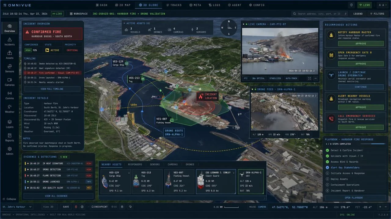 omniVUE harbour fire incident command demonstration